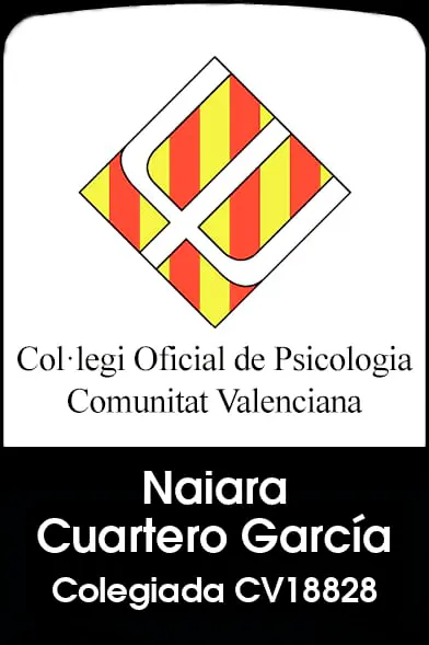 Emblema oficial del Colegio Oficial de Psicología — Naiara Cuartero, colegiada CV-18828
